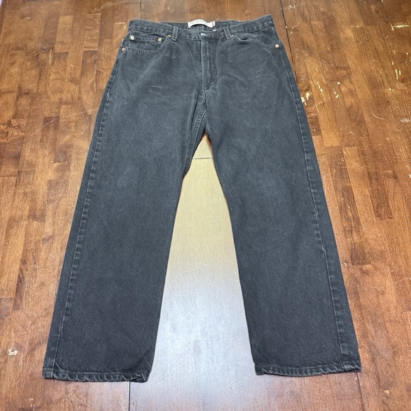 Vintage Levi's 505 Jeans Mens 36x30 Regular Fit Straight Black Denim Y2K - Picture 1 of 9